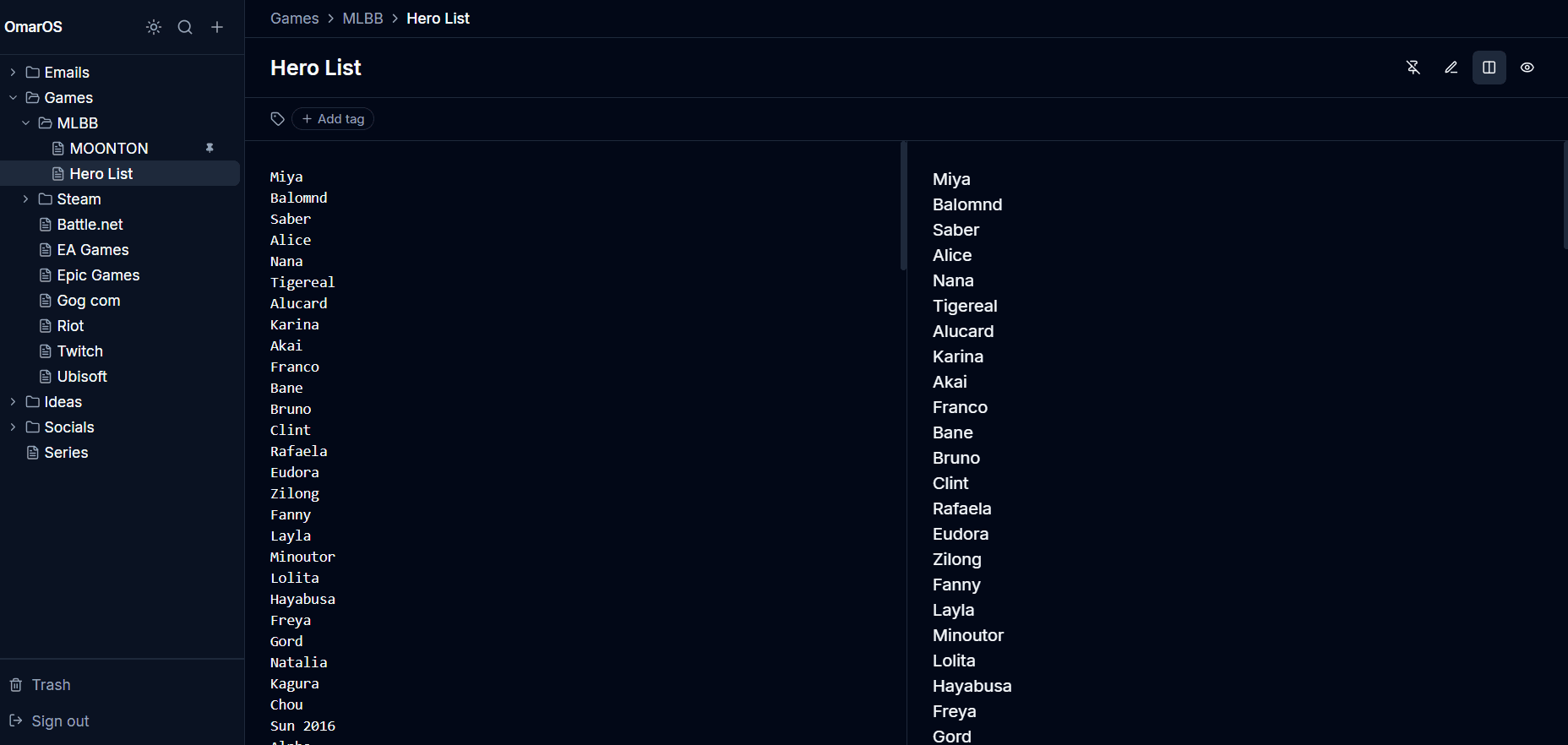 Vault app screenshot